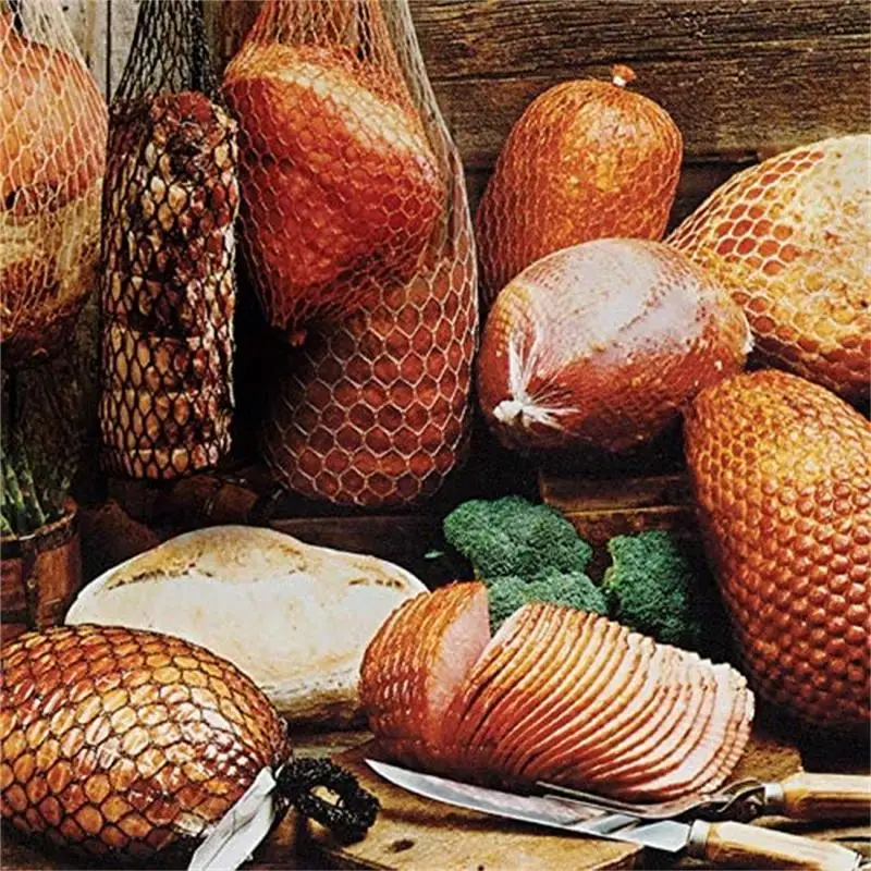 Packing Tools Meat Netting Roll Elastic Ham Sock Netting Pork Butcher Twine Net Braided Cotton Thread Household Kitchen Net Bag Packing Tools