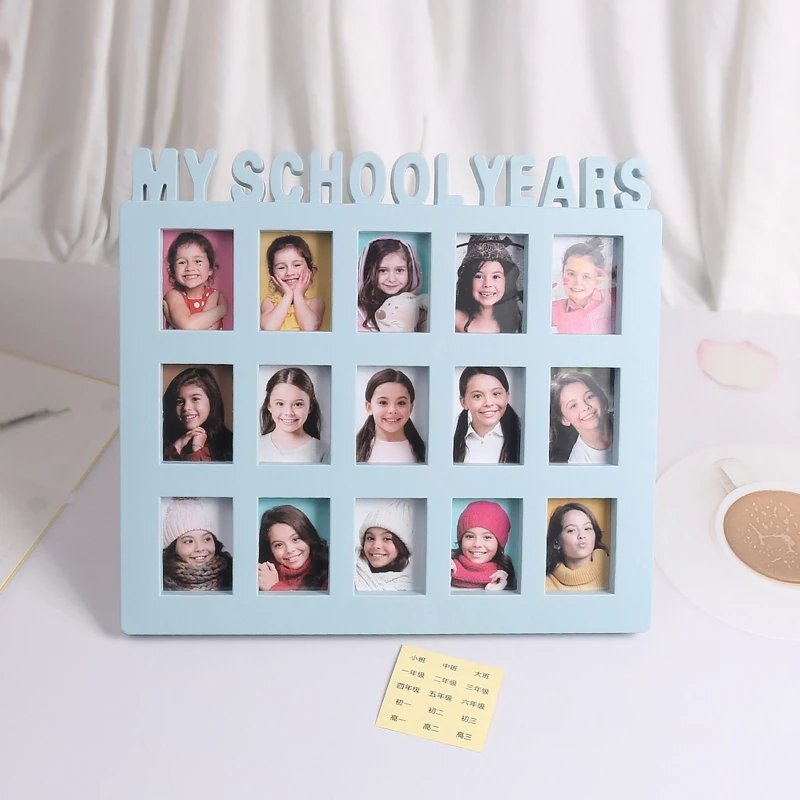 

School Years Photo Moment Student Frame Children Campus Grade Record 15 Pictures Display Collage Frame DropShipping