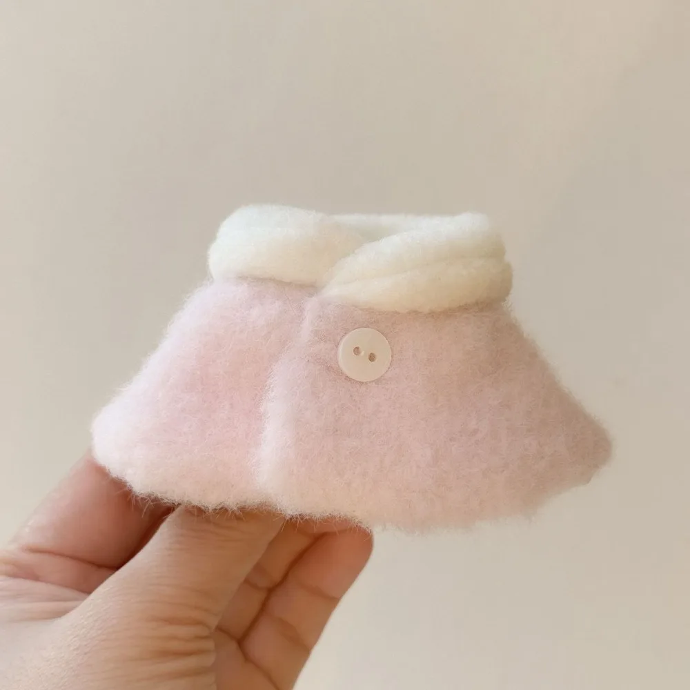 New Macaron Outfit Doll Clothes Checkered  Cloak Doll Accessory Cotton Stuffed Doll Fur Cloak Coat Doll Costumes
