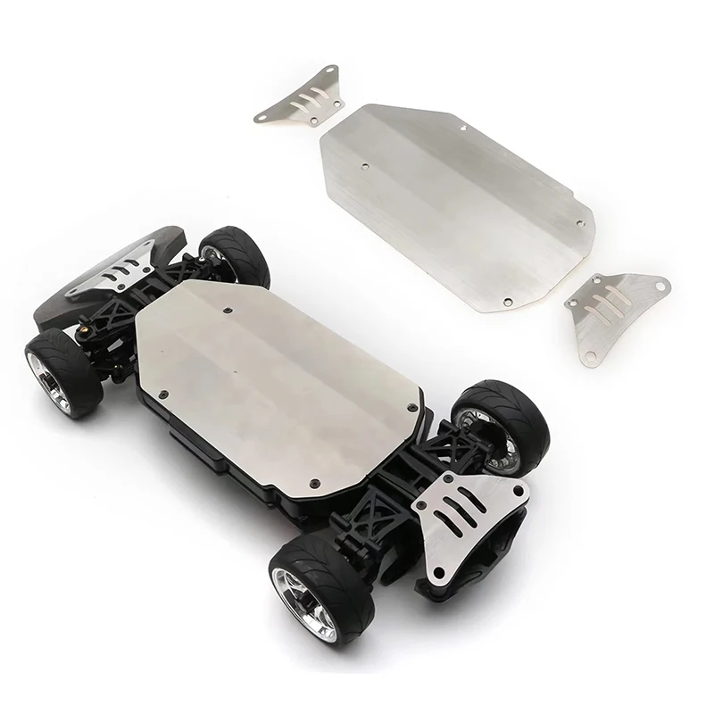 Stainless Steel Chassis Armor Gearbox Protector Skid Plate for Tamiya TT02 TT-02 1/10 RC Car Upgrades Parts Accessories rc car chassis armor