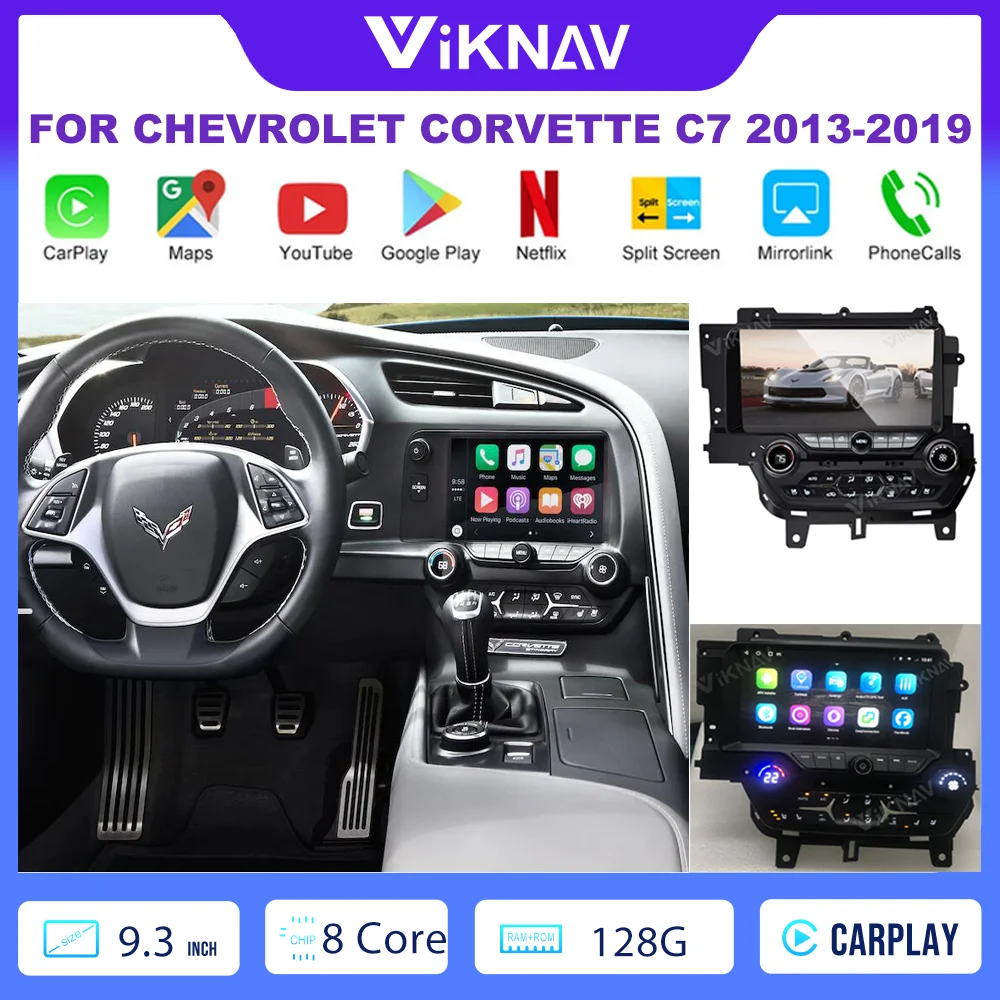 

9.3 Inch Double Din Android Car Radio For Chevrolet Corvette C7 2013-2019 128GB Full Screen Navigation GPS Android Car Radio