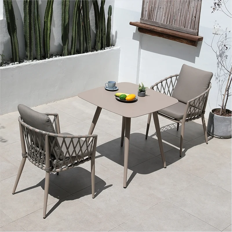 BFP Home Modern Table Chair Set Furniture Rattan Garden Chair Coffee Shop Garden Outdoor Patio Furniture Rattan
