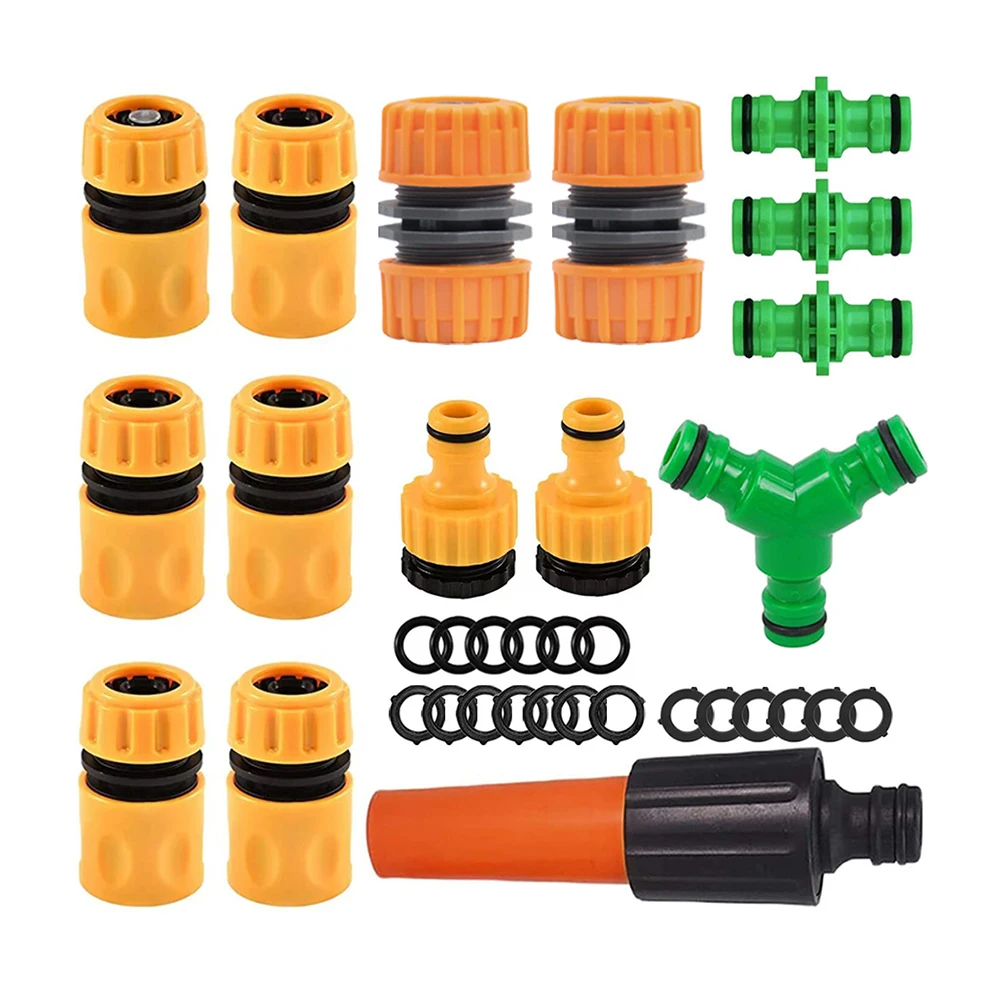 

Garden Hose Connector Kit with Hose Coupling Accessories 1/2 Inch Reinforced Quick Connection for Garden Hose Tap with Thread