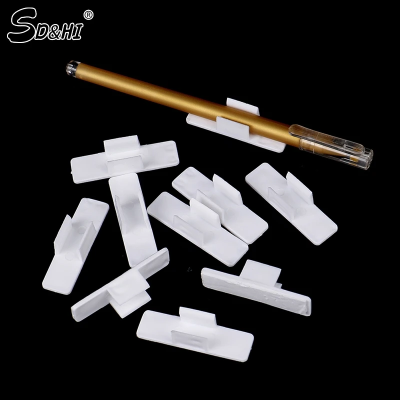 

10pcs With Sponge Foam Gel Neutral Pen Clip Plastic Seat Anti Lose Finishing Fixed Seat Whiteboard Pen Accessories