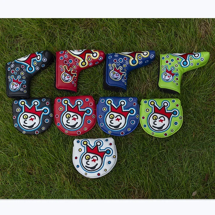 

Golf Headcover Clown Wooden Putter Cover Protective Embroidered Fairway Wood Putters Golf Club Head Covers