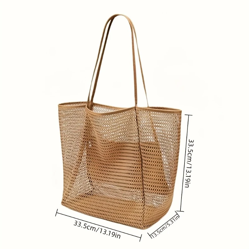 1PC Mesh Storage Bag with Large Capacity Suitable for Beaches, Swimming Pools, Picnics, and Vacation Essentials