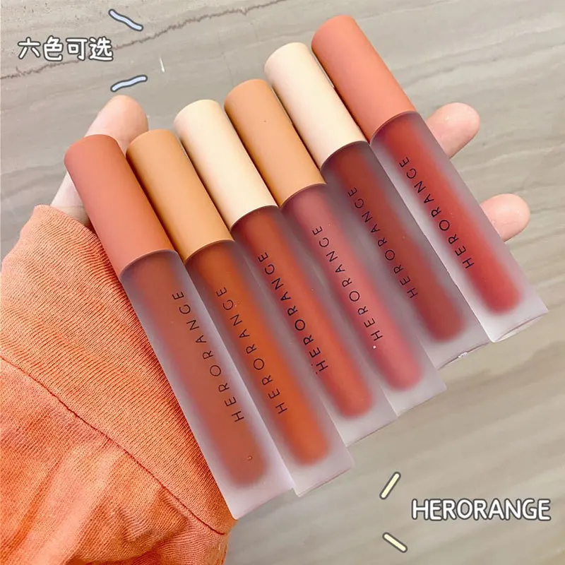 

HERORANGE Dusk Glow Lip Lacquer, Matte Velvet Finish, Long-lasting and Easy-to-apply Lipstick Mud for Niche Brand Lovers