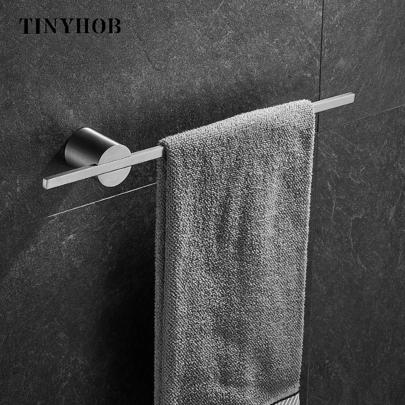 

40/50cm Movable Towel Rack Towel Hanger Bath Towel Holder Wall Towel Bar Space Aluminum Bathroom Shelf Kitchen Storage Rack