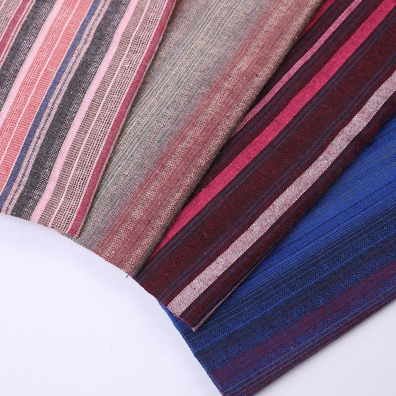 Tissu à rayures en coton de style ethnique pour chemises et robes pour hommes et femmes