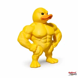 Whimsical Muscle Duck Figurine: Versatile Indoor/Outdoor Decorative Accessory (Yellow)