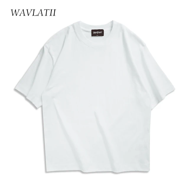 WAVLATII Oversized Summer T shirts for Women Men Brown Casual Female Korean Streetwear Tees Unisex Basic Solid Young Cool Tops 4