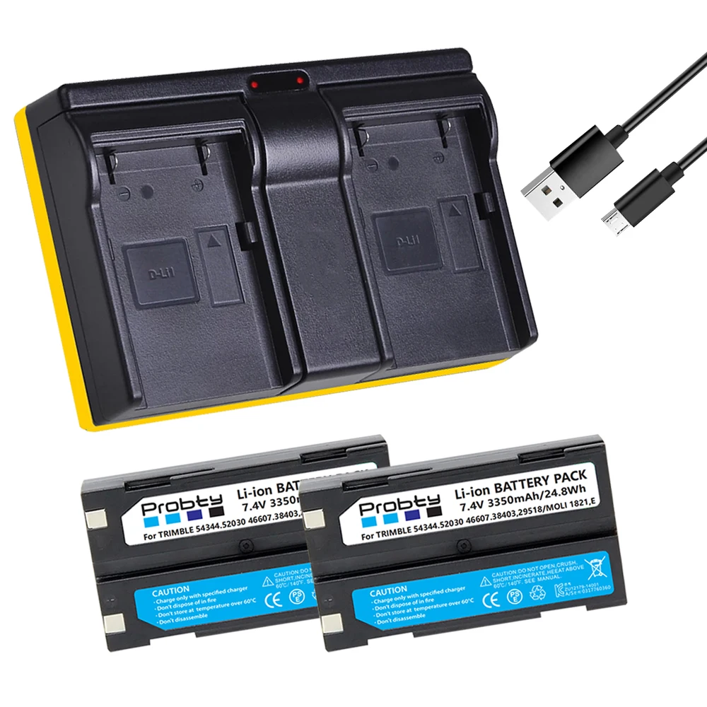 3350Mah 54344 Batteria E Caricabatterie Per Trimble 5700 5800 29518 46607 52030 38403 R6 R7 R8 Gnss Tr-R8 Gps Per Pentax Ei-D-Li1
