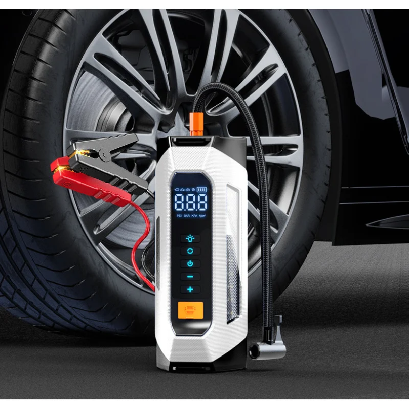 5000A Car Emergency Jump Starter With Portable Tire Inflator And Ignition Function 12v Booster Car battery Air Pump Electric