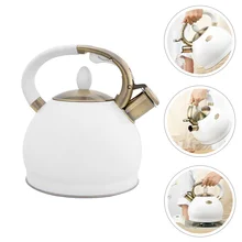 1pc Whistling Water Kettle Water Boiling Kettle Delicate Whistling Teapot (White)