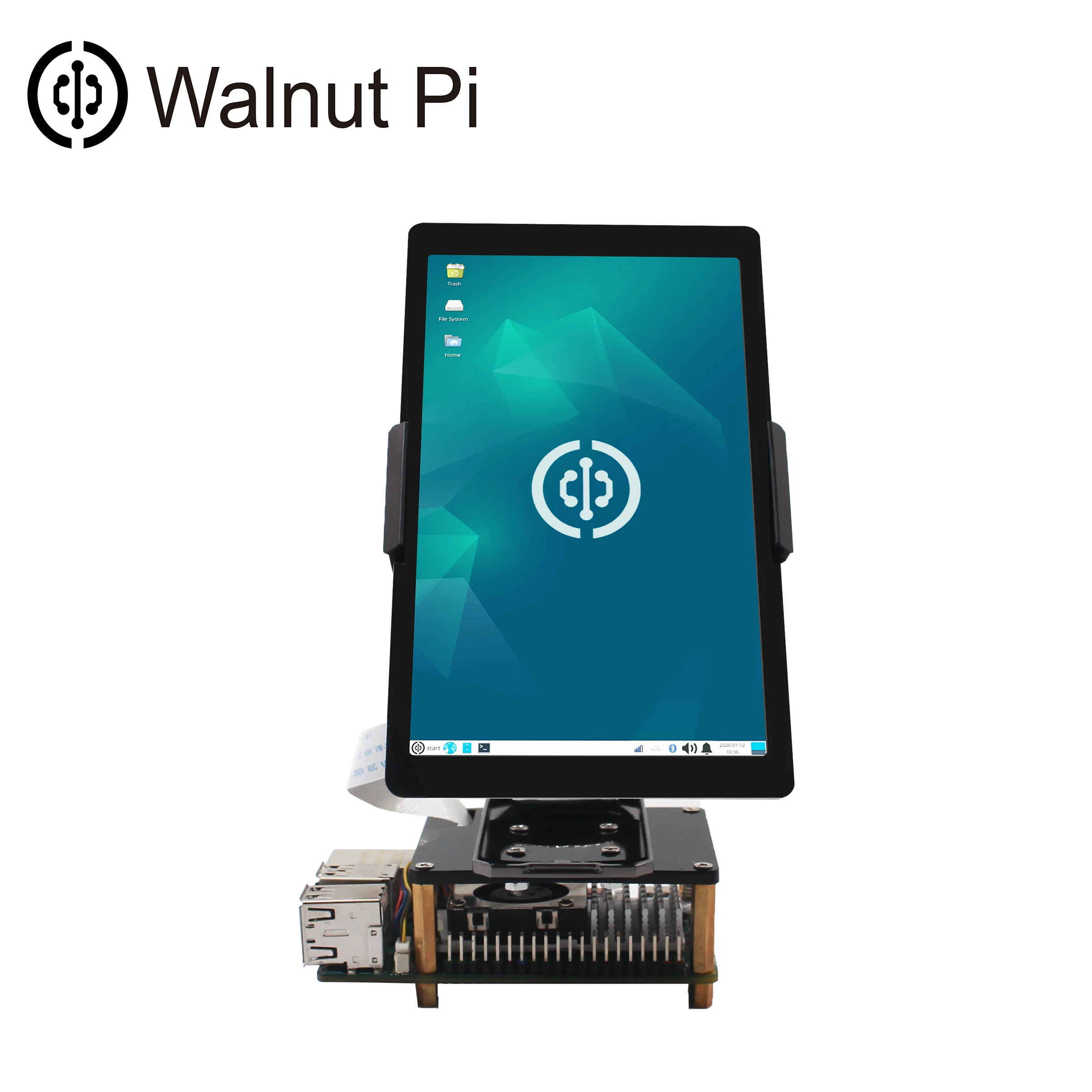 WalnutPi Walnut Pi 2B는 5.5인치 MIPI 디스플레이(정전식 터치), 회전식 스탠드, 그리고 리눅스 기능을 갖추고 있습니다.