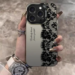 Elegant Black Lace Matte Phone Case - Y2K Inspired Design for Honor 50 (CYB - 446HY80317)