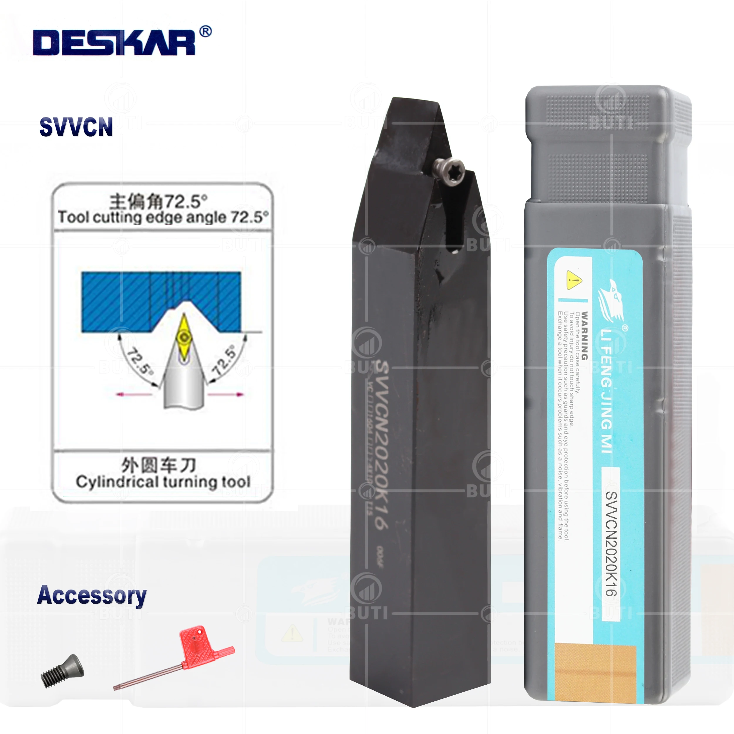 

DESKAR 100% Original SVVCN1010H11 SVVCN1212H11 SVVCN1616H16 SVVCN2020K16 SVVCN2525M16 CNC Lathes External Turning Tool Holders