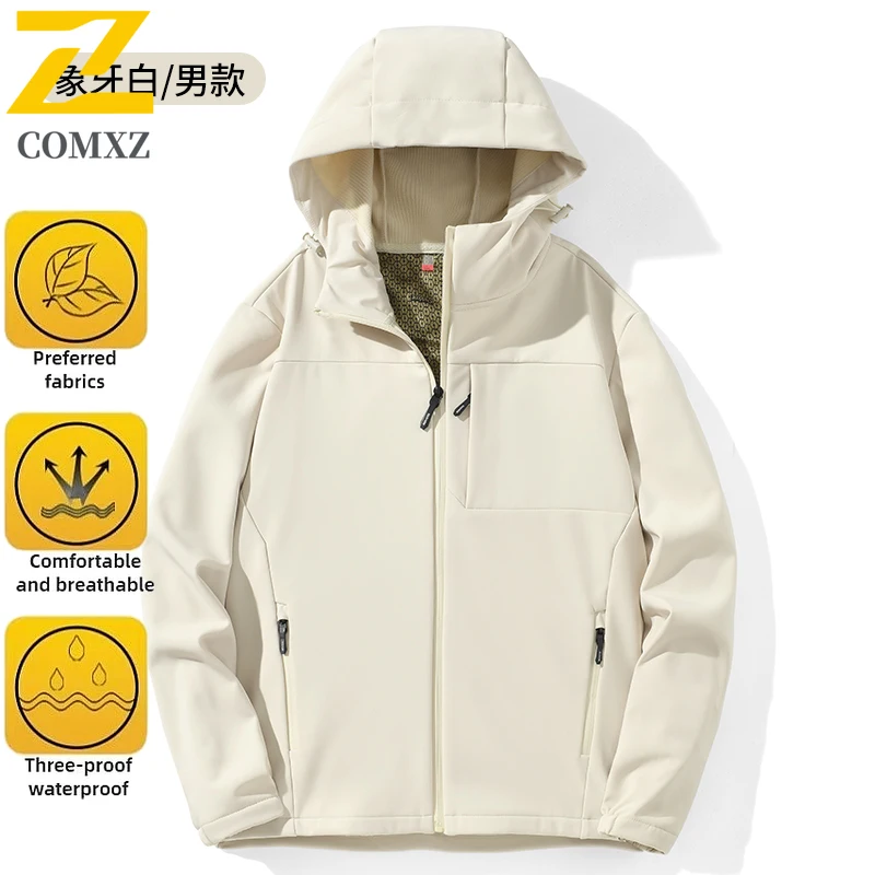 EIAO Graphene  Softshell Windbreaker Jacket Winter Fleece-Lined Waterproof Windproof Outdoor Hiking Camping Fishing Thermal Coat
