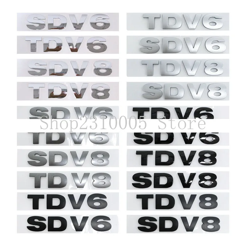 ABS Letters Car Emblem SDV6 SDV8 TDV6 TDV8 for Range Rover Car Styling Refitting Trunk Nameplate Logo Sticker Chrome Black Grey