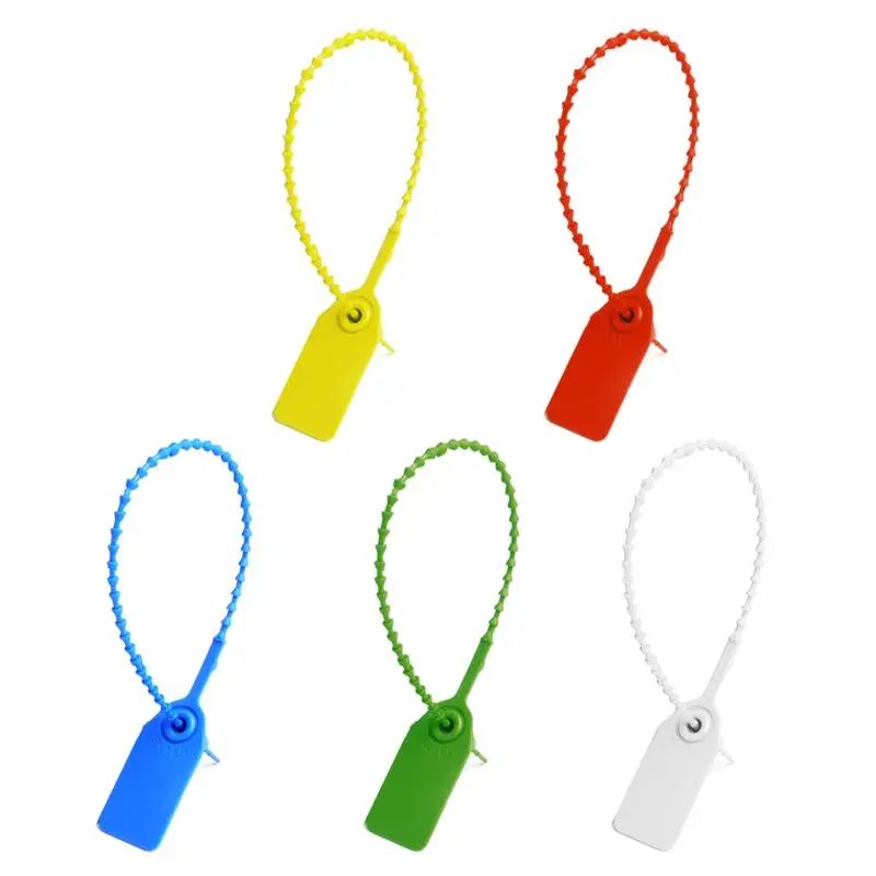 

100 Pieces Numbered Safety Tags Self-locking Tie Tamper Resistant Signage Disposable Plastic Security Fixed Seals