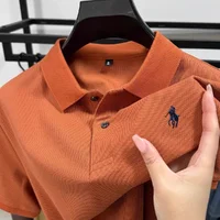100% pur coton à la mode personnalisé hommes classique poney brodé confortable polo été nouveau décontracté à manches courtes 6