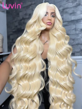 250% 613 Honey Blonde 30 40 HD 13x6 Body Water Wave Lace Frontal Human Hair Wigs 13x4 Transparent Lace Front Brazilian Remy Wig 1
