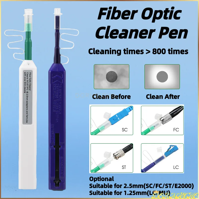 

Free Shipping Fiber Optic Cleaning Pen SC/FC/ST 2.5mm One-Click Cleaning Fiber Cleaner Tool LC/MU 1.25mm Fiber Connector Cleaner