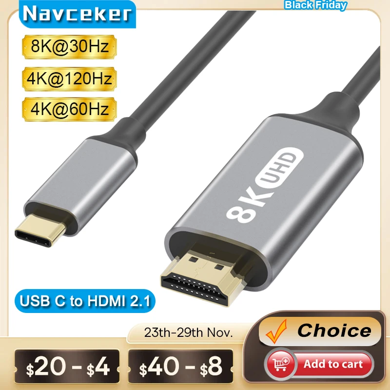 2022 8K Migliori Cavi Adattatore Usb C 3.1 A Hdmi 4K Tipo C A Cavo Hdmi Per Macbook Samsung Galaxy S9/S8/Nota 9 Huawei Usb-C Hdmi