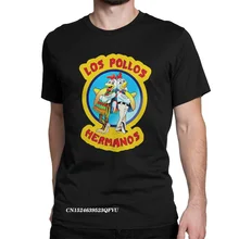 Los Pollos Hermanos Men's Tops T Shirts Breaking Bad Vintage Tees Harajuku Round Neck T-Shirts Cotton Printing Tops