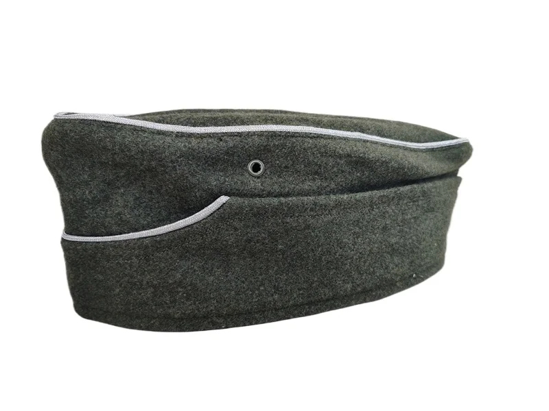 WWII GERMAN officer M34 GRAY GREEN WOOL GARRISON OVERSEAS FIELD CAP HAT
