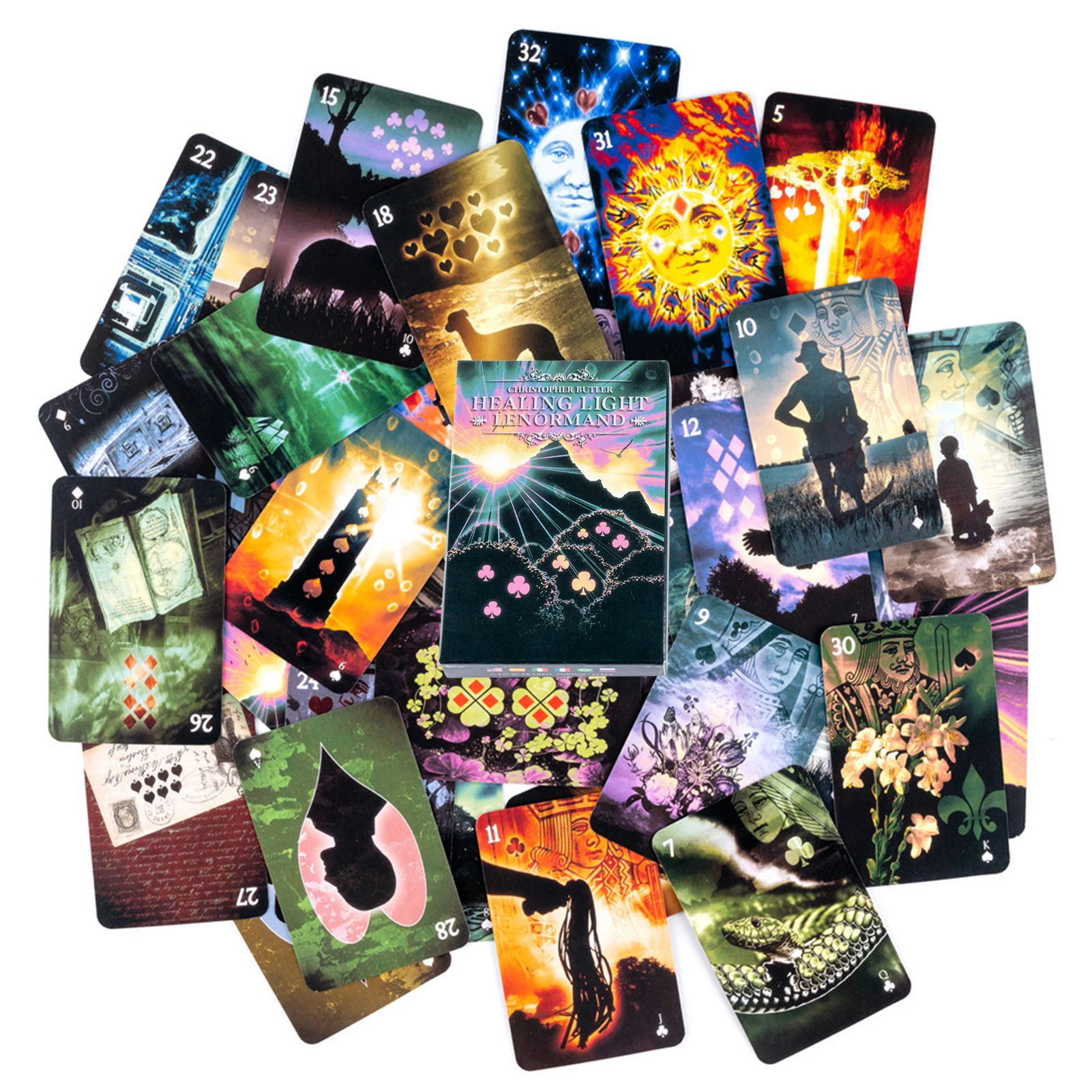 

New English Version Healing Light Lenormand Oracle Cards For Fate Divination Leisure Entertainment Card Game Board Games