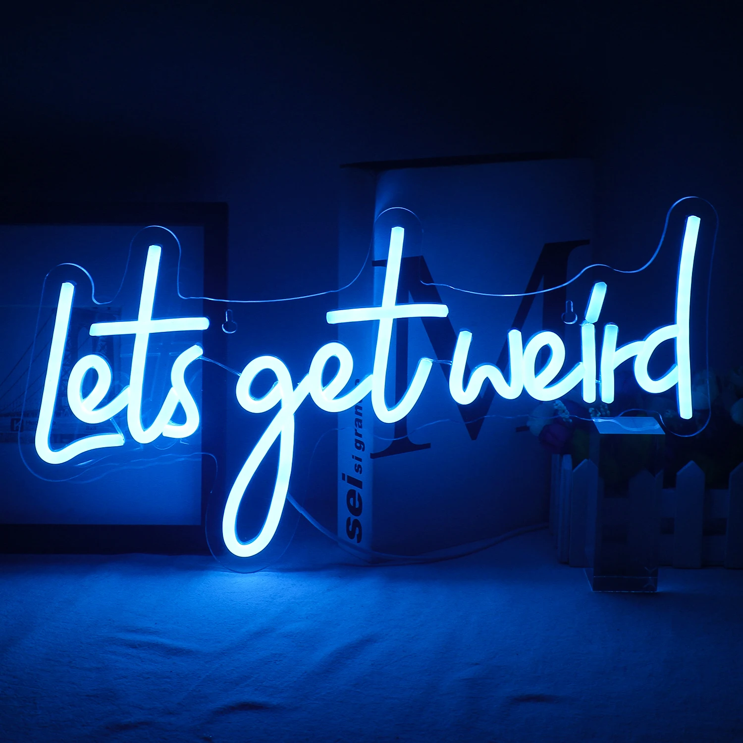 Wanxing Lets Get Weird Neon Lights LED Sign Neon Inscription Party Bar Aesthetic Gamer Bedroom Wall Decoration Luminiso Lamps