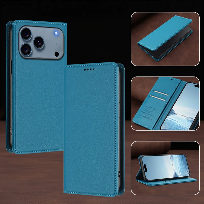 Luxury Magnetic Flip PU Leather Wallet Phone Case with Anti-Theft and Anti-Fall Protection