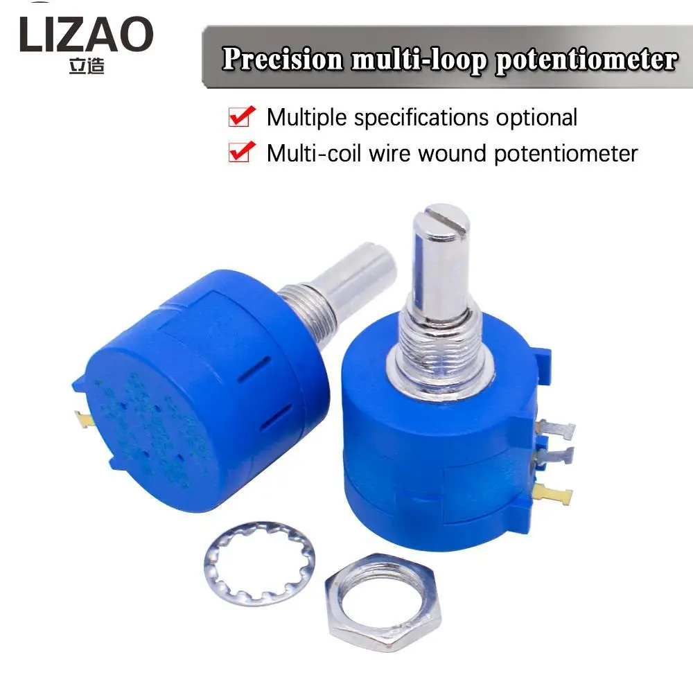 WAVGAT 3590S Multiturn Potentiometer 500 1K 2K 5K 10K 20K 50K 100K ohm Adjustable Resistor