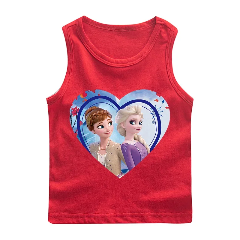 Disney Singlet for Girls Frozen Kids Underwear for Girls Princess Elsa and Anna Tank Tops Summer Wear Cotton Camisoles Thin Vest