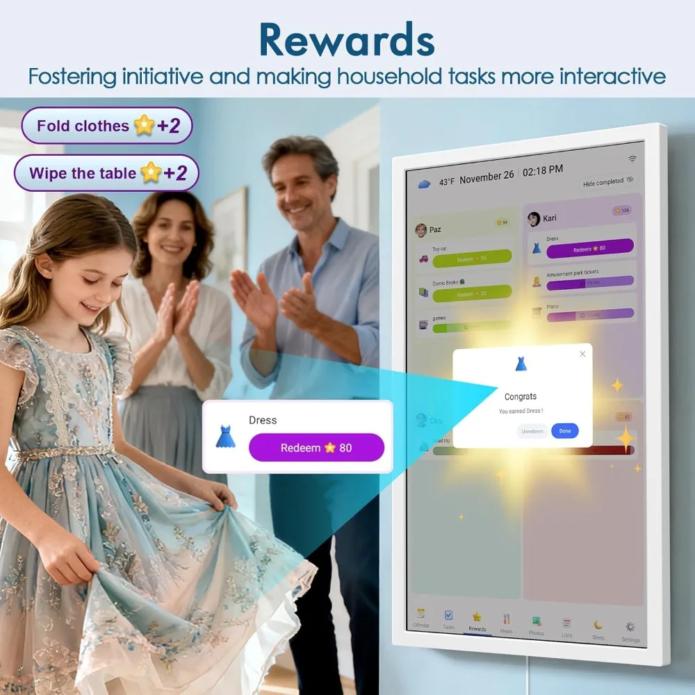 27 inch calendar Smart Digital Family Planner Touchscreen IPS Display - Alletron Calendar synchronization on Alletron Digital Calendar