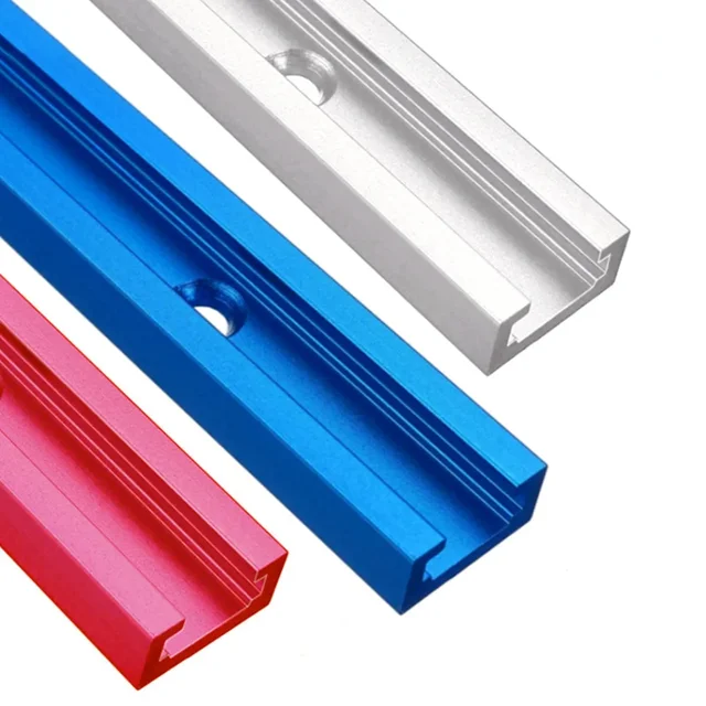 Gabarit à Onglet Réglable En Alliage D'aluminium 300-600mm - Rail En T Pour Défonceuse, Travail Du Bois Précis - Bleu