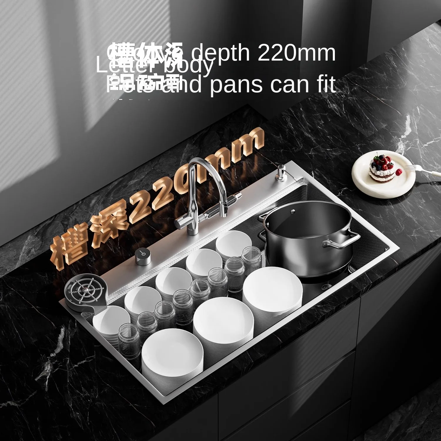 Original Finish Dishwasher-Compatible SUS304 Stainless Steel Large Single Bowl Undermount Kitchen Sink 5