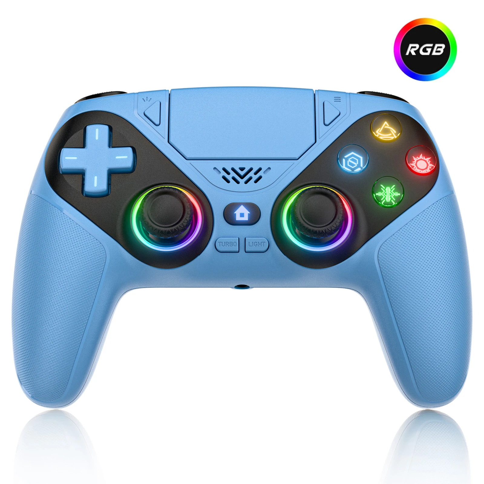 ตัวเลือกสินค้า จอยเกมไร้สาย RGB สำหรับ PS5/PC พร้อม Turbo/Macro