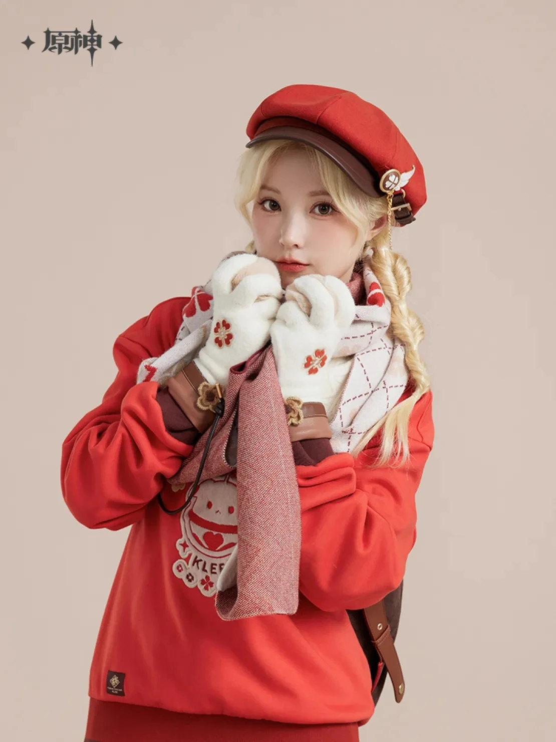 Genuine Anime Game Genshin Impact Cosplay Accessories Klee Octagonal Cap DODOCO Kawaii Beret 58CM Adjustable Hat Couple Gift