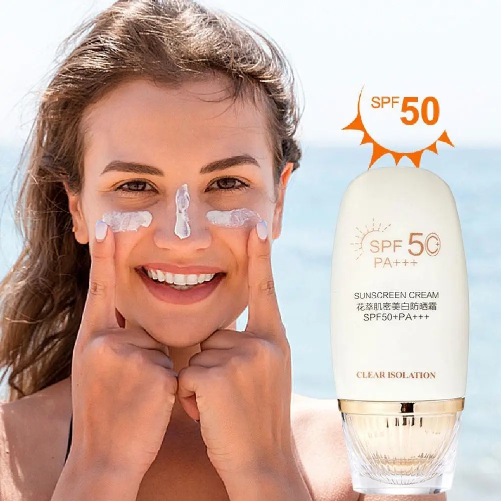 Whitening Essence Sunscreen SPF50+ Brightening UV Protection Face Cream Moisturizing Lightweight Non-Greasy