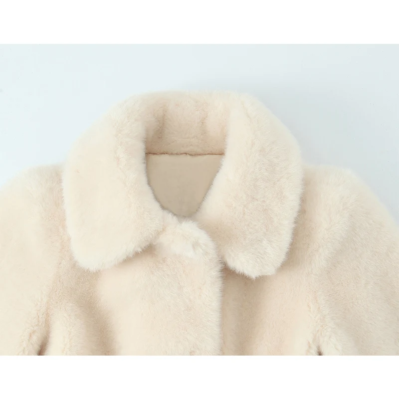 Luxury Solid Belted Faux Fur Coat Women Thick Warm Fluffy Plush Jacket Chic Ladies Street Fashion Winter Overcoats Outfits