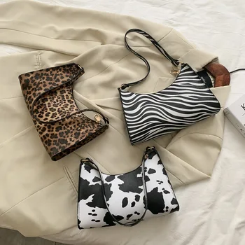 Fashion Zebra Print Women Luxury Handbag PU Simple Underarm Shoulder Bags Female Daily Design Totes Purse Pouch сумка багет