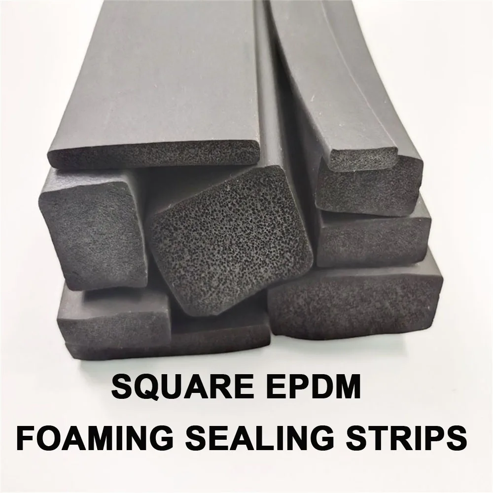 Width 30mm to 40mm EPDM Rubber Foaming Sealing Strip Flat Square Strip Distribution Cabinet Box EPDM Sponge Sealing Strip