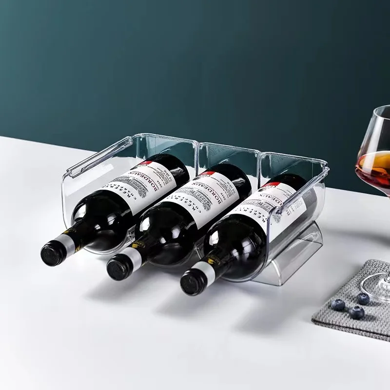 Botelleros De Mesa 1/2/3 Rejillas Estante De Vino Apilable Organizador De  Refrigerador Caja De Almacenamiento De Bebidas Portabotellas Exhibición De  Vino Estante De Plástico De Cocina 230625 De 10,13 €