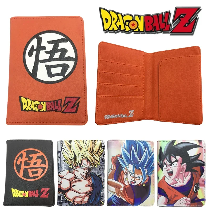 드래곤 볼 Goku 여권 커버 PU 가죽 남자 여자 여행 여권 홀더 신용 카드 홀더 케이스 지갑 보호대 커버