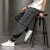 Cotton Linen Pants for Men New Trend Disc Buckle Hallen Pants Man Spring Summer Comfortable Breathable Casual Pants 2