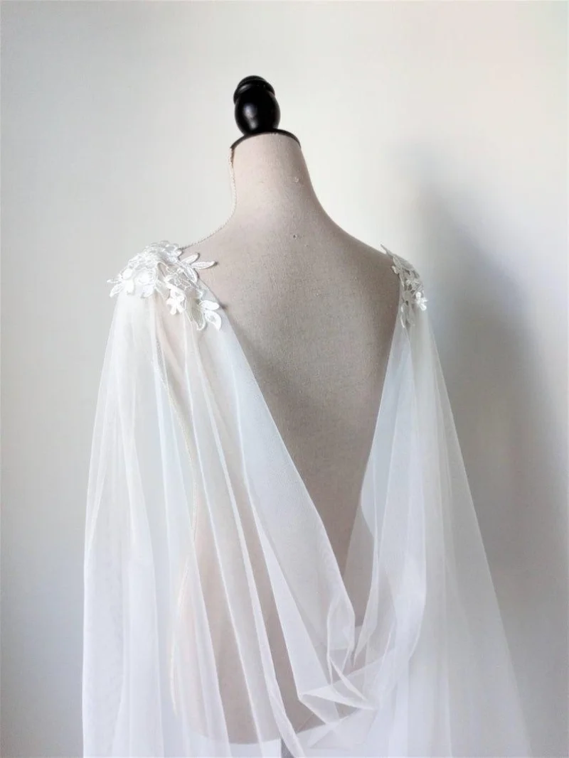 Lace Wedding Cathedral Cape Veil Bridal Accessories