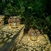 LED Solar Lantern Light Hollow Wrought Iron Projection Light Hanging Lamps Outdoor Waterproof Yard Garden Art Decoration 1