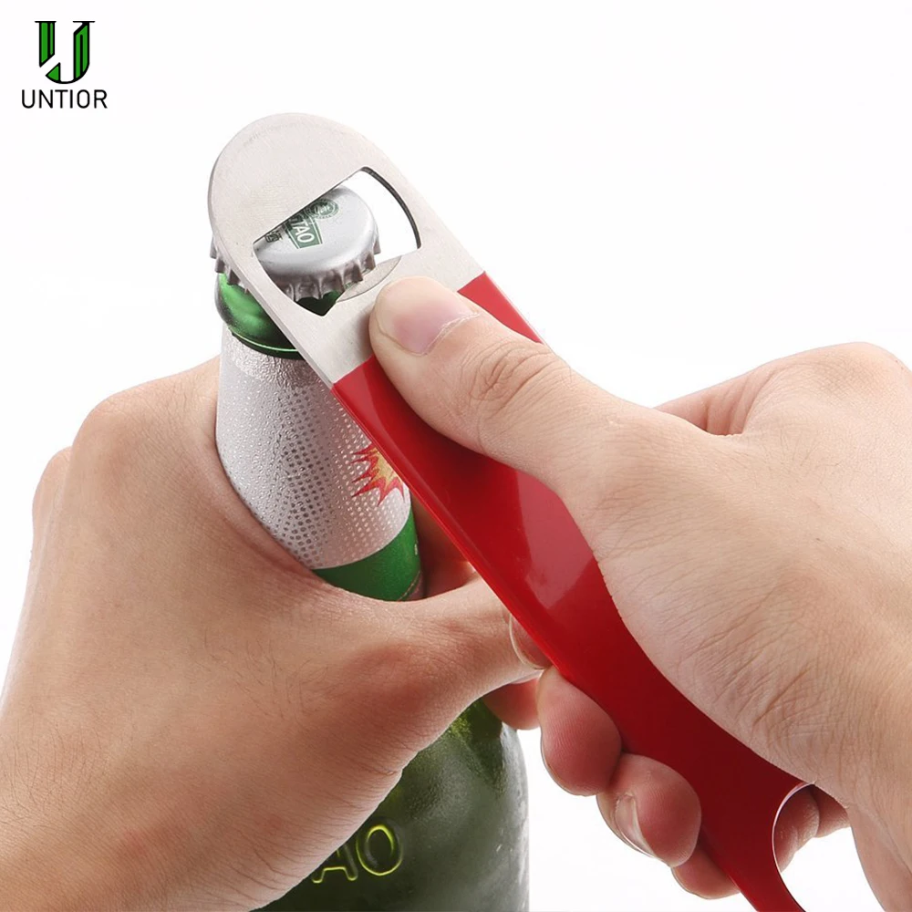 

Untior Solid Stainless Steel Beer Soda Bottle Opener Hang Design for Kitchen Bar Tools Accessories Gift Wholesale